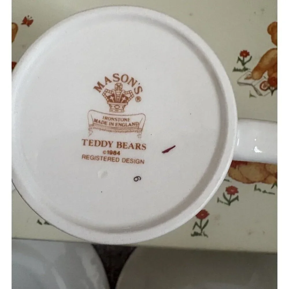 Mason’s Ironstone Teddy Bears Children’s Set Bowl, Cup, Egg Cup & Plate 4 Pc Set